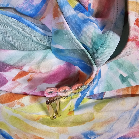 Time and True Watercolor Tie Dye 1x Swimsuit Set Thick Straps Bikini 2 Piece - Picture 4 of 4